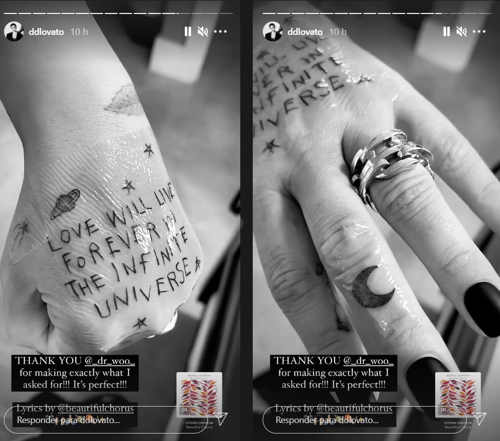 As novas tatuagens de Demi Lovato (Foto: Reprodução / Instagram)