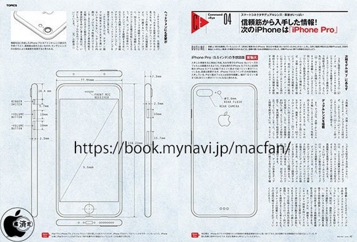 Suposto esboço do iPhone 7, próximo smart da Apple (Foto: Reprodução/Mac Fan)