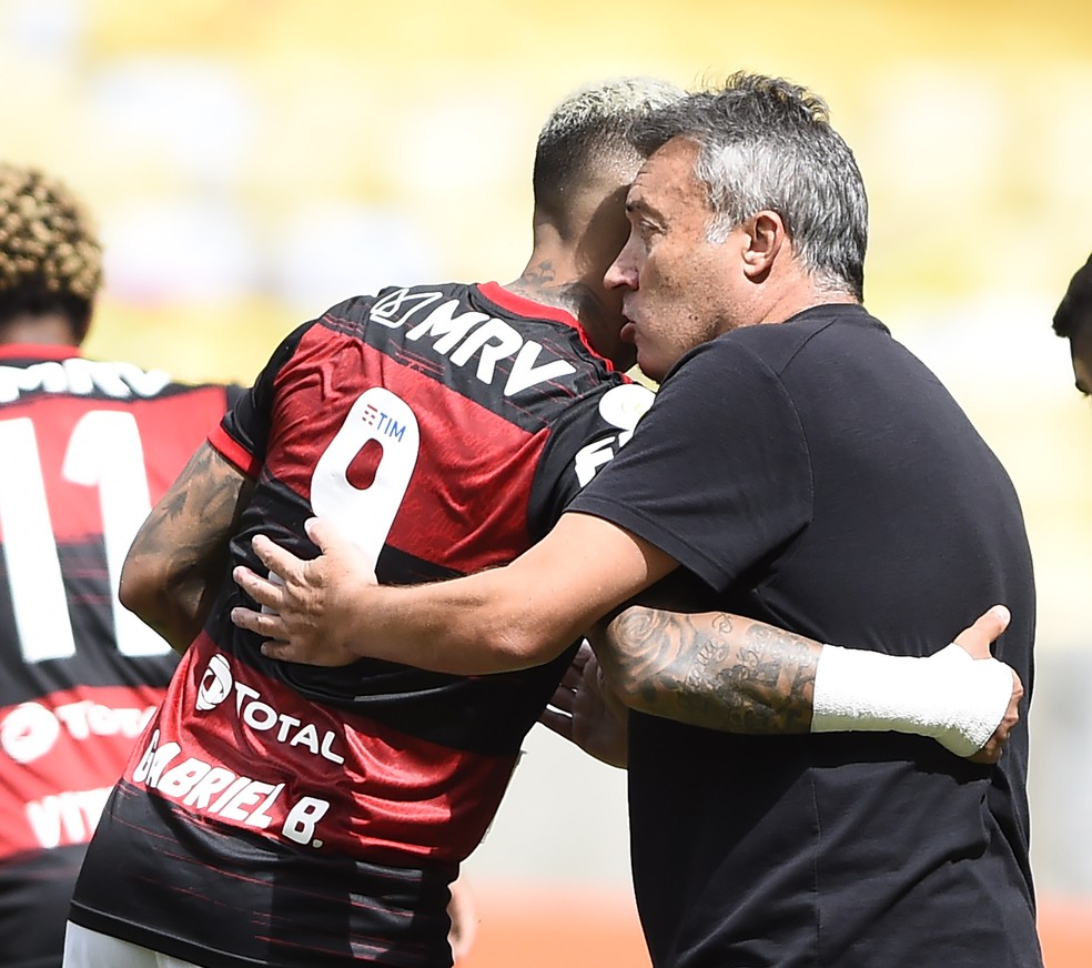 Gabigol, Dome, Domenec, Flamengo — Foto: André Durão