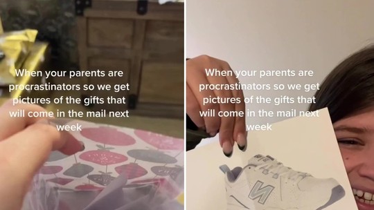 Pais que não compraram presentes a tempo dão apenas fotos para os filhos abrirem no Natal