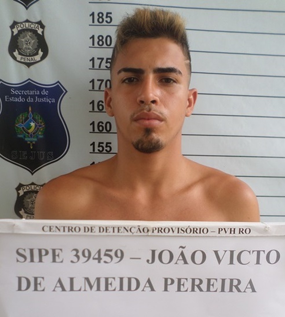 João Victor de Almeida Pereira detento que fugiu do presídio em Porto Velho — Foto: Sejus/divulgação