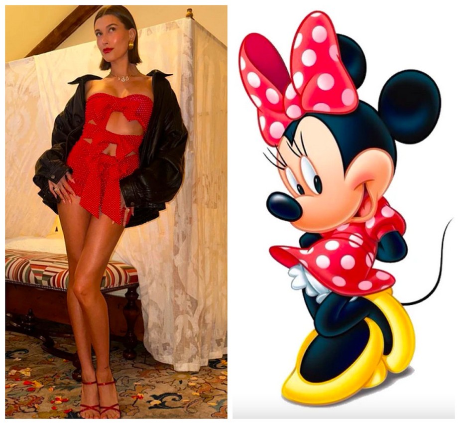 Hailey Bieber foi comparada à personagem Minnie Mouse