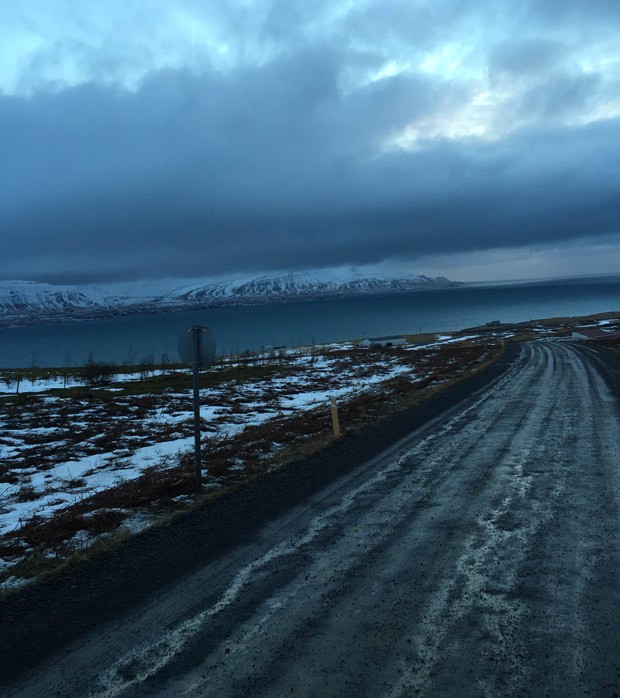 Estrada que contorna, ao fundo o Whale Fjords (Foto: Erik Paulussi)