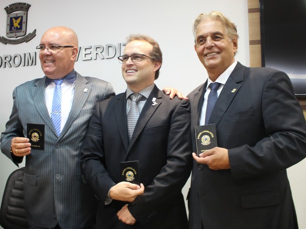 Vereadores Roberto Durães Lívio Viana e José Eduardo Cury (da esquerda para direita) (Foto: Gabriela Pavão/ G1 MS)