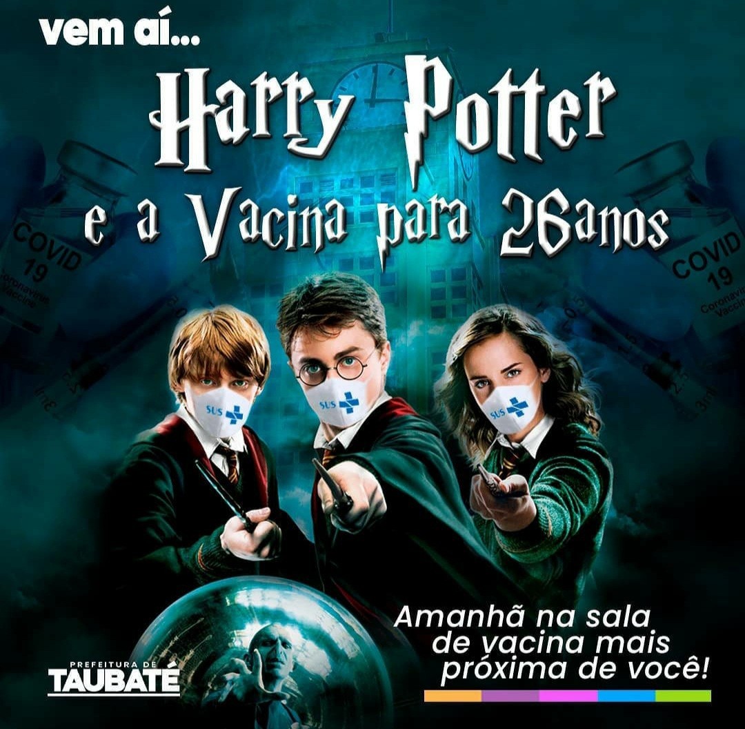 Personagens de Harry Potter foram usados na campanha de vacinação da cidade de Taubaté (Foto: Reprodução / Instagram )