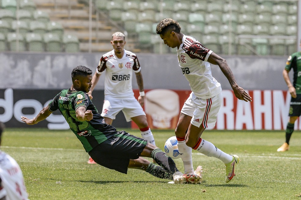 Bruno Henrique, do Flamengo, na partida contra o Am&eacute;rica &mdash; Foto: Marcelo Cortes/Flamengo