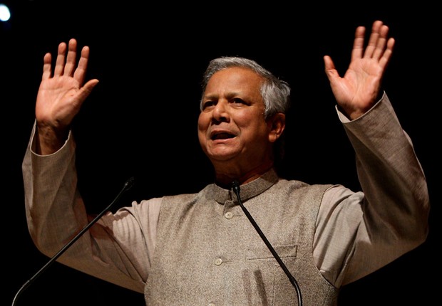 Mohammad Yunus, banqueiro indiano ganhador do Prêmio Nobel da Paz  (Foto: Getty Images)