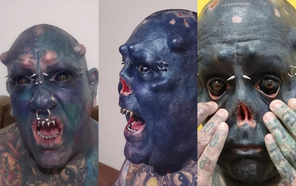 Morador de Tatu&iacute;, no interior de S&atilde;o Paulo, tem 99% do corpo tatuado &mdash; Foto: Fernando Franco/Arquivo pessoal 