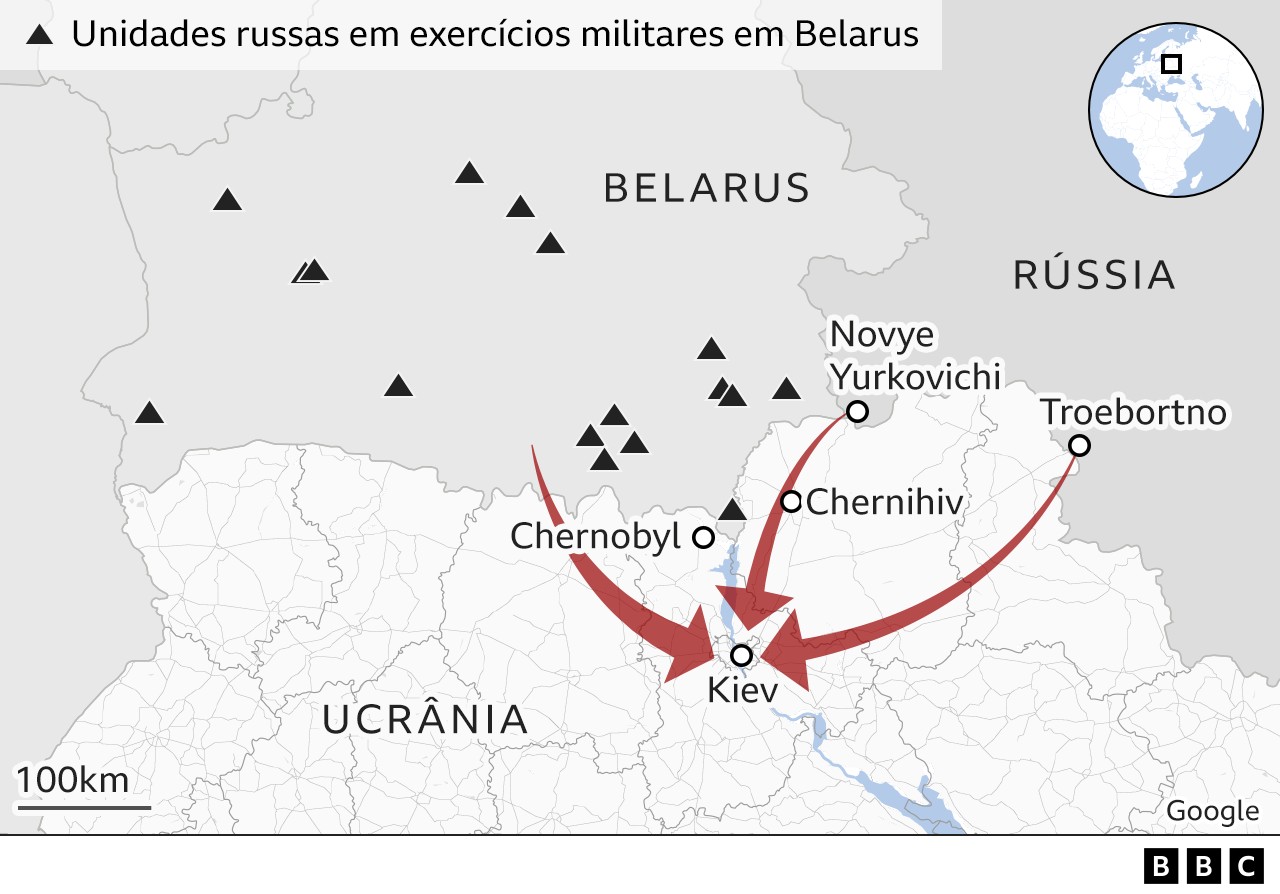 Ataque via Belarus (Foto: BBC News)