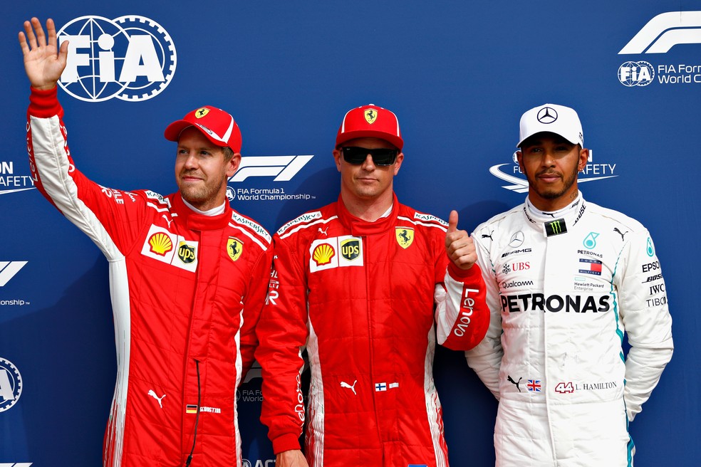Kimi Raikkonen, Sebastian Vettel e Lewis Hamilton no GP da Itália (Foto: Will Taylor-Medhurst/Getty Images)
