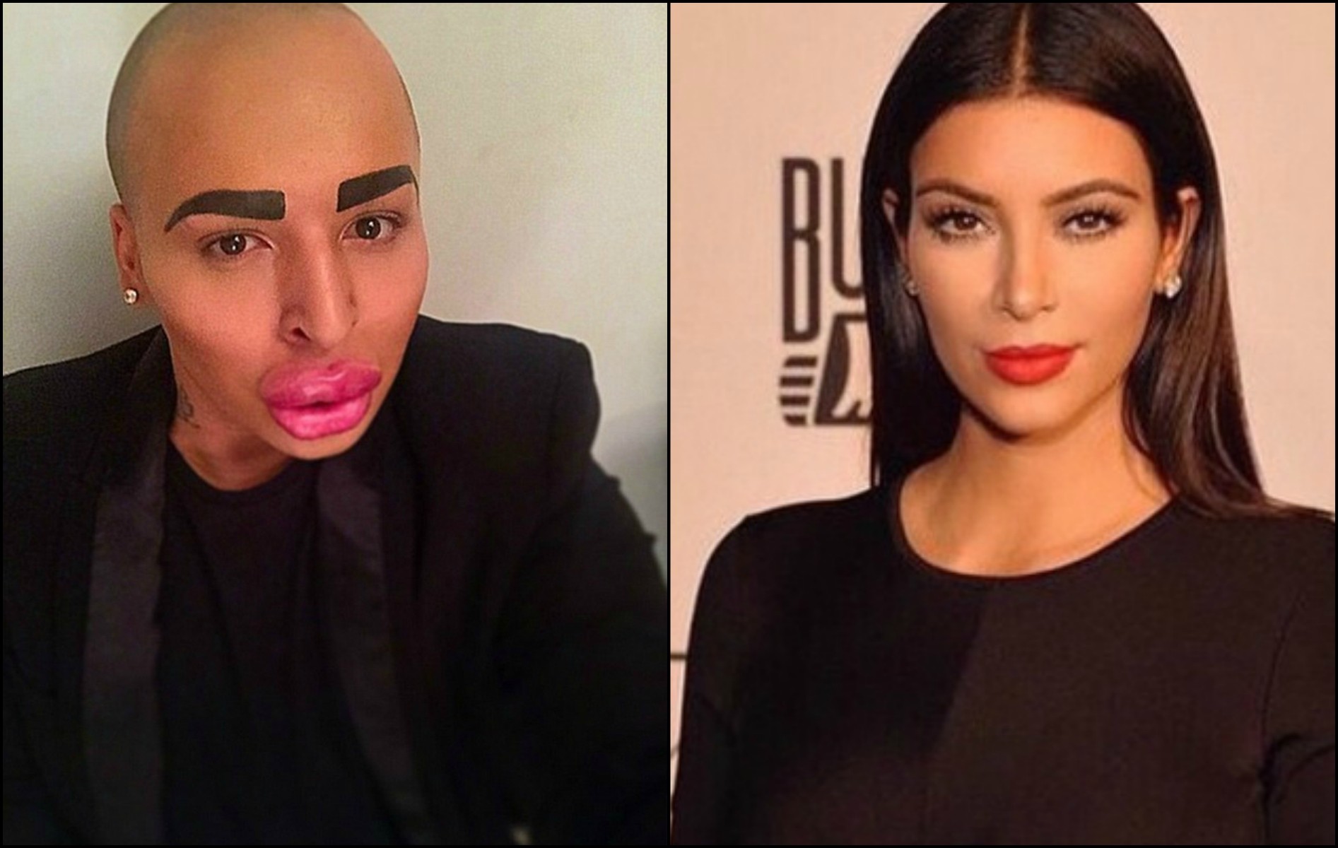 Jordan James Parke quer a todo custo se parecer com Kim Kardashian. Um batom pode ajudar... (Foto: Instagram)