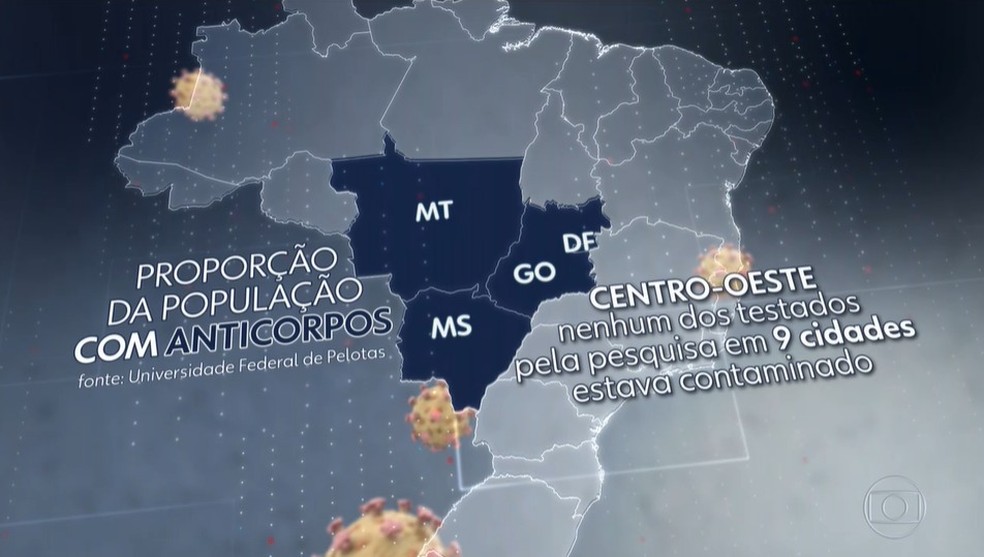 No Centro-Oeste, nenhum dos testados em nove cidades estava contaminado — Foto: Reprodução/TV Globo