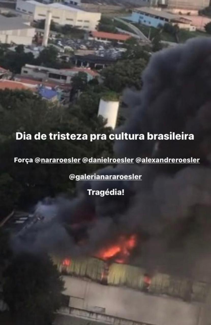 Incêndio no galpão da Alke Logística (Foto: Reprodução/Instagram)