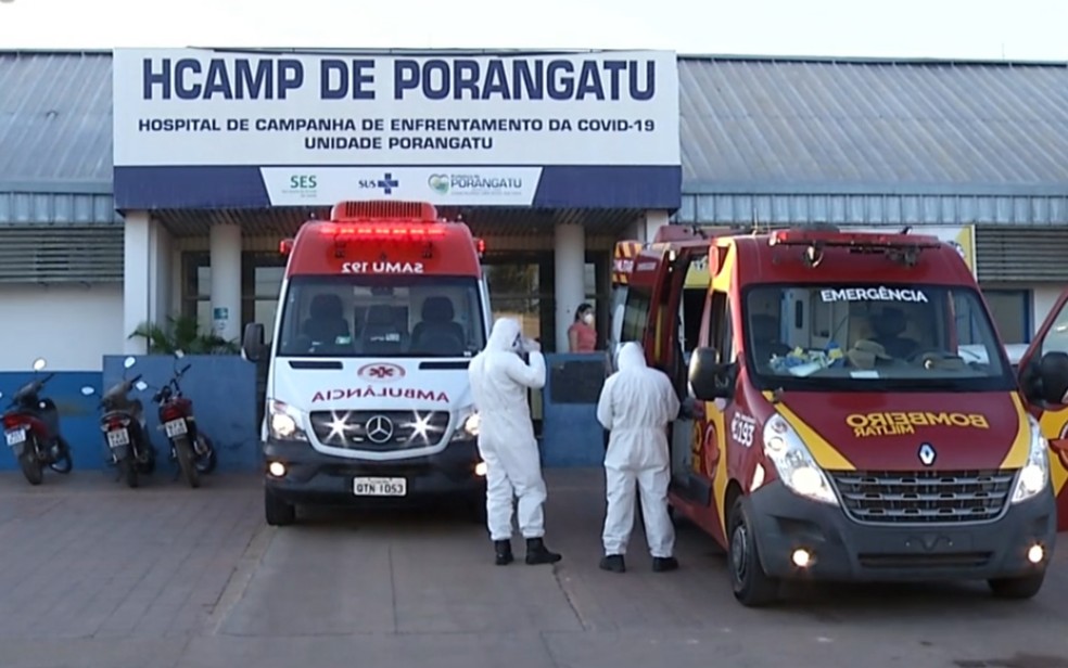 Hospital de Campanha de Porangatu — Foto: Reprodução/TV Anhanguera