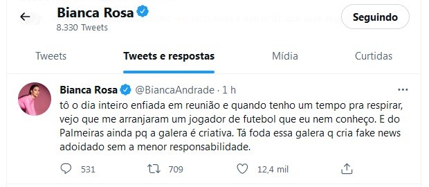 Post de Bianca Andrade (Foto: Reprodução/Twitter)