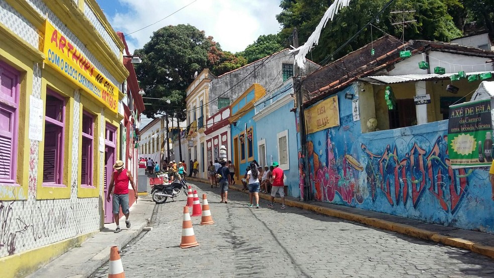 Ruas do Sítio Histórico de Olinda ficarão fechadas para veículos  a partir do sábado de carnaval, dia 10 de fevereiro (Foto: Penélope Araújo/G1)