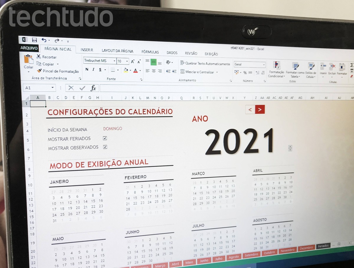 Calendário 2021 com feriados como fazer no Excel para Calendário 2021 com feriados como fazer no Excel para