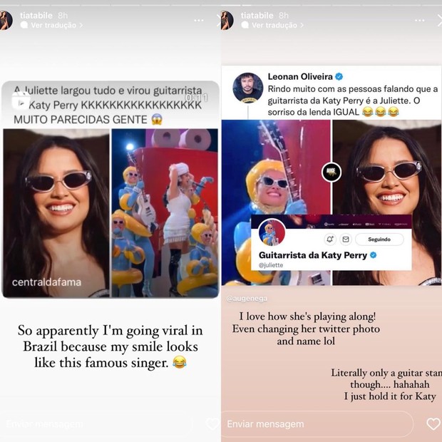Guitarrista de Katy Perry reage a comparação e vídeo de Juliette (Foto: Reprodução/Instagram)