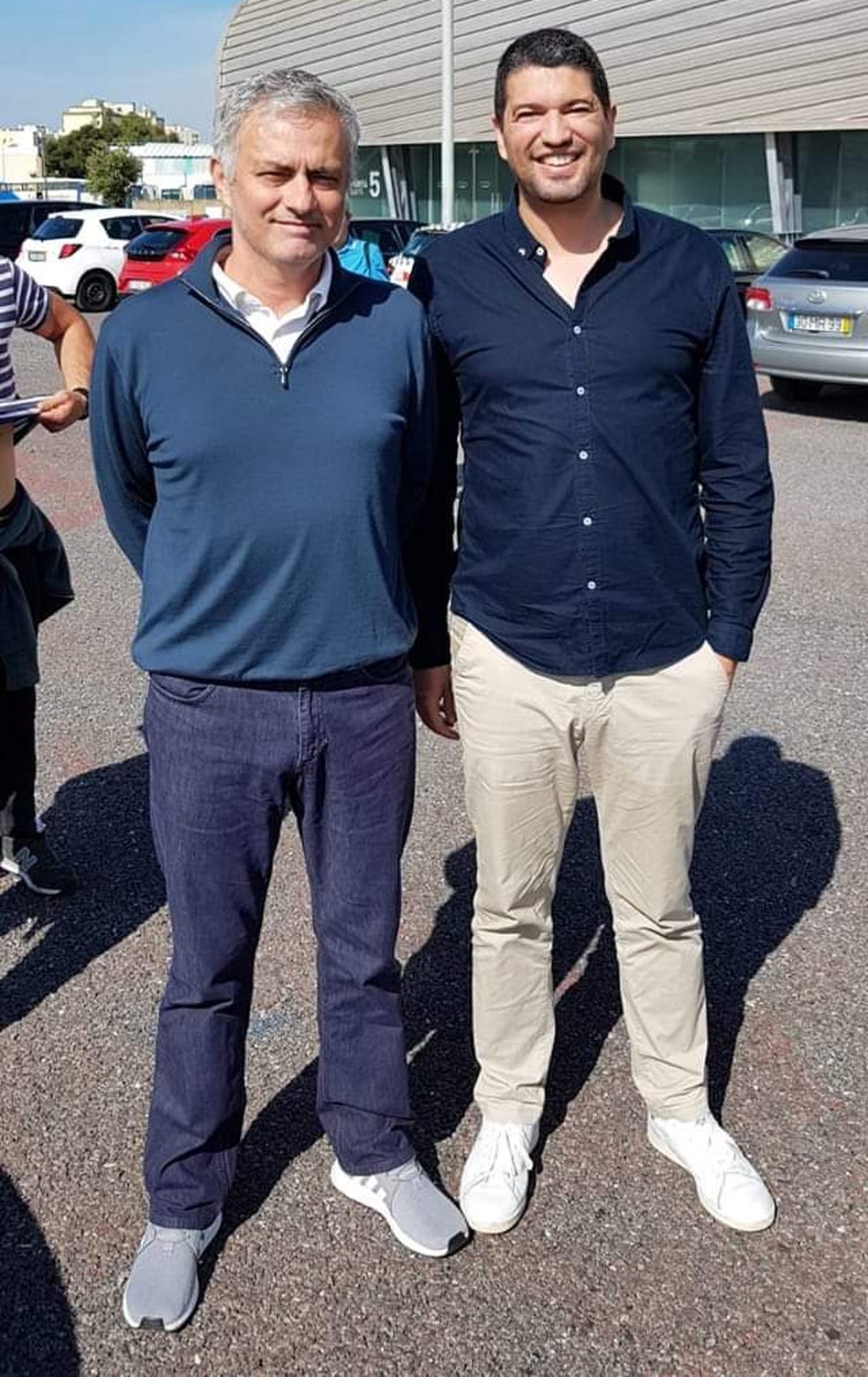 Pedro Bouças ao lado de José Mourinho — Foto: Arquivo Pessoal
