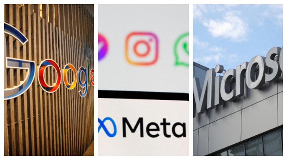 Google, Meta e Microsoft vivem mau momento no mercado de ações — Foto: Reuters