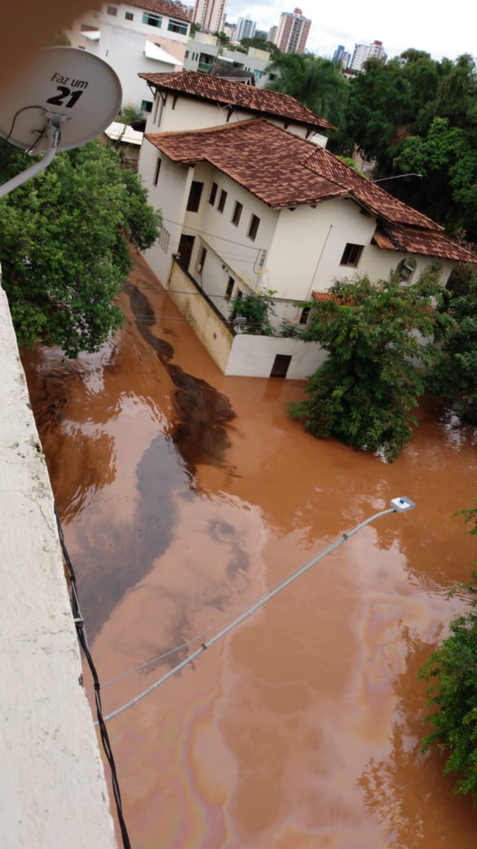 Manchas de óleo são vistas no Rio Doce, em Governador Valadares — Foto: Redes sociais/Reprodução
