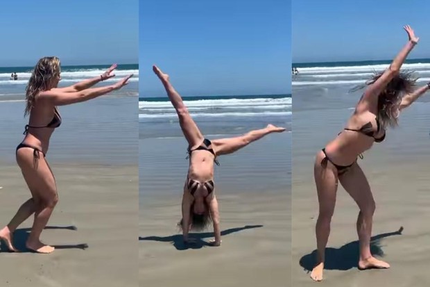 Letícia Spiller na praia (Foto: Reprodução/ Instagram)