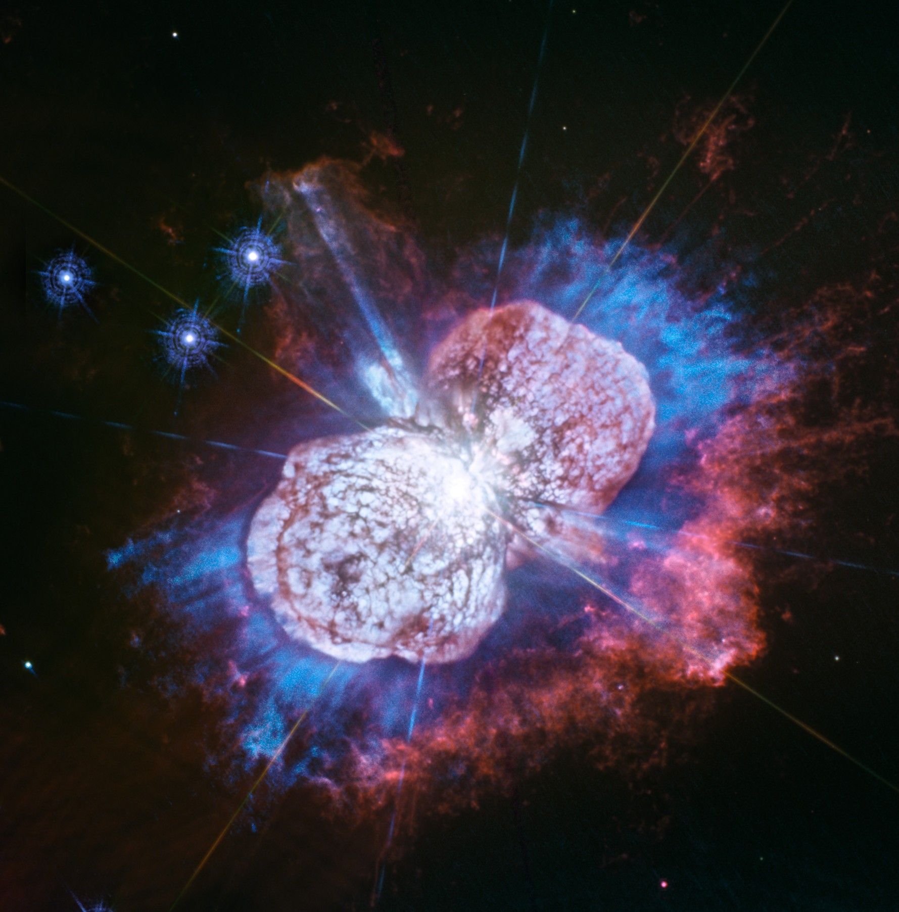 Hubble mostra explosão da constelação Eta Carinae (Foto: NASA, ESA, N. Smith (University of Arizona, Tucson), and J. Morse (BoldlyGo Institute, New York))