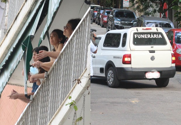 Funerária leva corpo de Moraes Moreira e fãs prestam homenagens (Foto: AgNews)