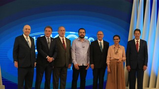Candidatos à Presidência participam do debate na TV Globo — Foto: Marcelo Theobald/ Agência O Globo