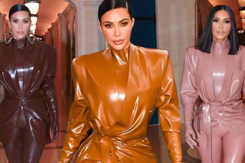 Kim Kardashian mostra como investir na tendência látex – em 3 looks! (Foto: Reprodução)