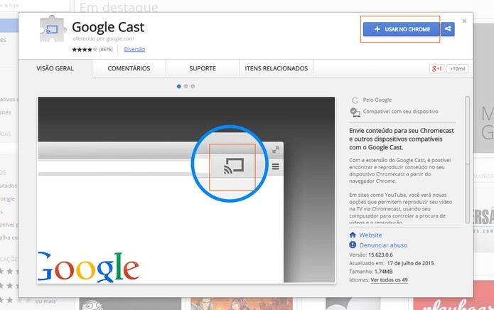 Adicione o Google Chromecast no navegador do Chrome (Foto: Reprodução/Barbara Mannara)