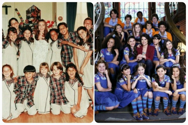 Os elencos de Chiquititas em 1997 e 2013 (Foto: Divulgação)