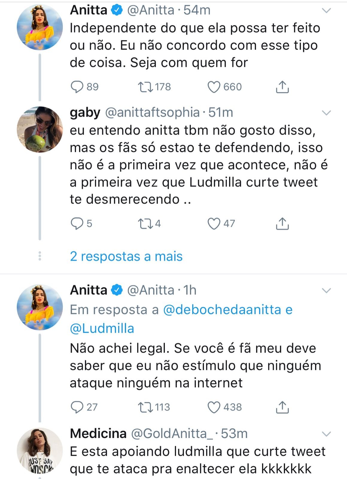 Anitta defende Ludmilla no Twitter (Foto: Reprodução/Twitter)
