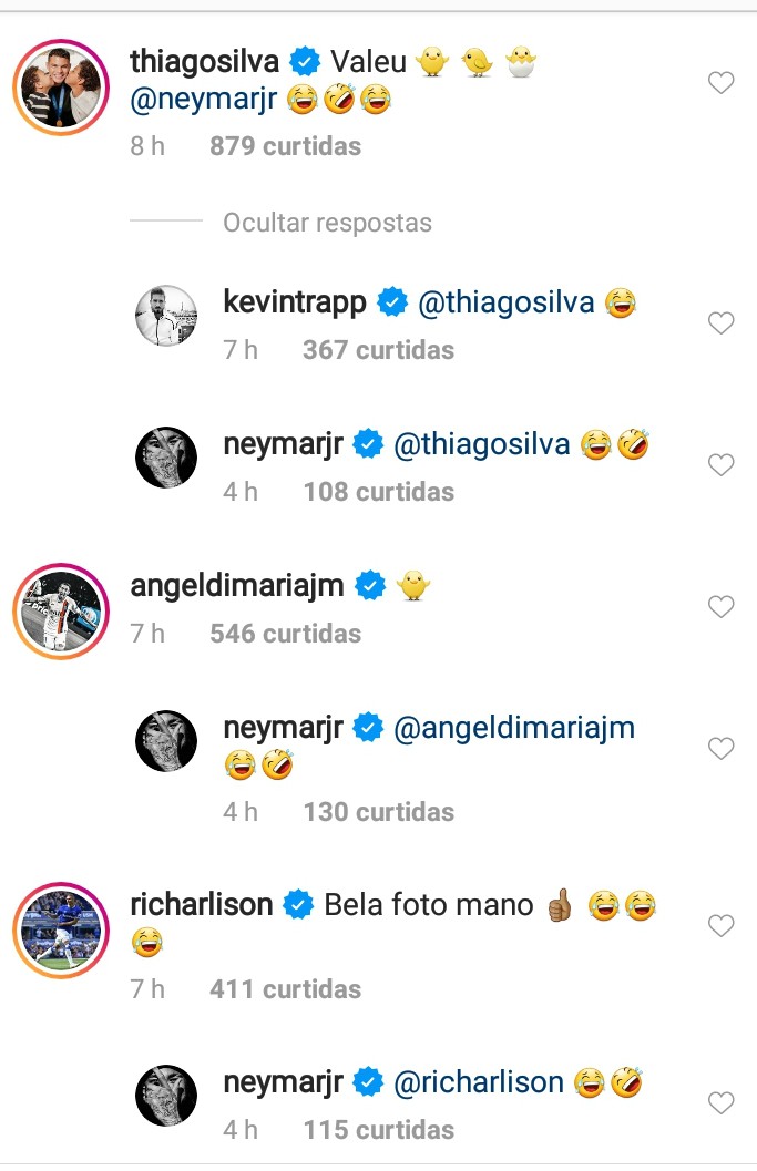 Neymar é zoado por amigos (Foto: Reprodução / Instagram)