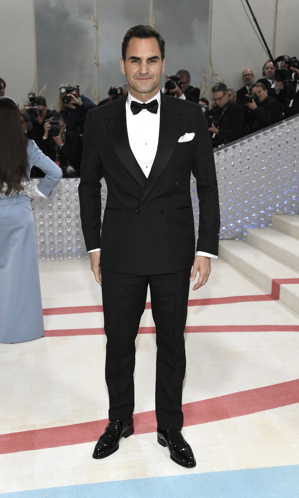 Roger Federer no Met Gala 2023 — Foto: Evan Agostini/Invision/AP