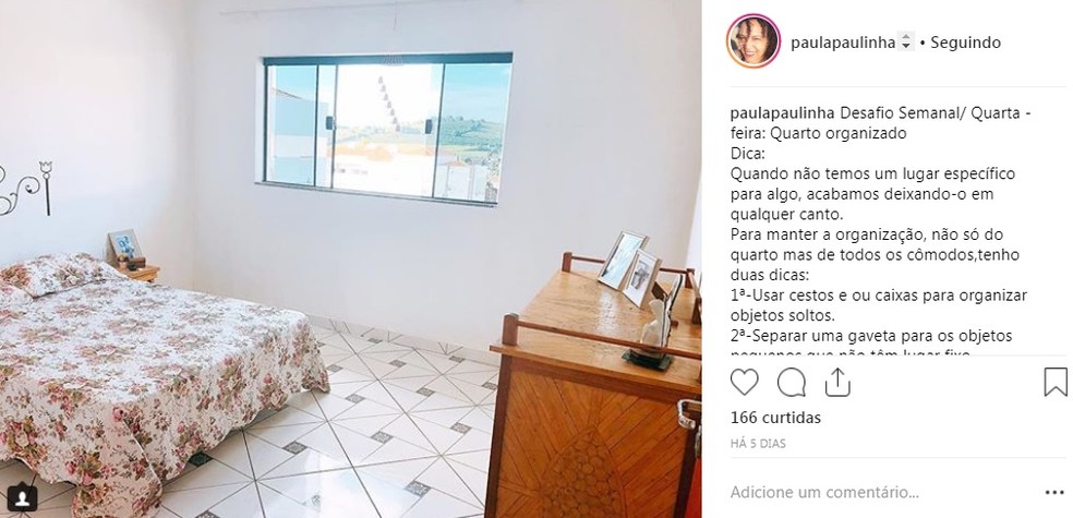Paula também participa de desafios em seu perfil. — Foto: Reprodução/ Instagram