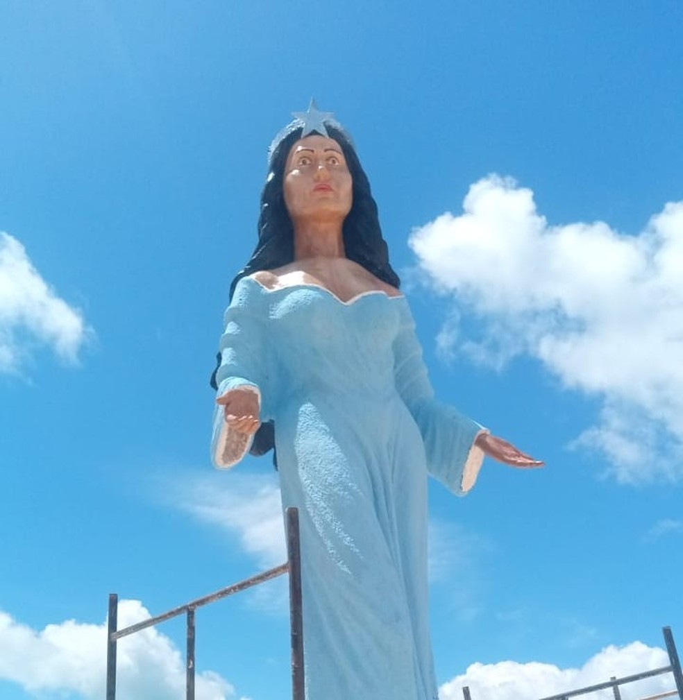 Prefeitura conclui restauração da estátua de Iemanjá em Natal — Foto: Reprodução