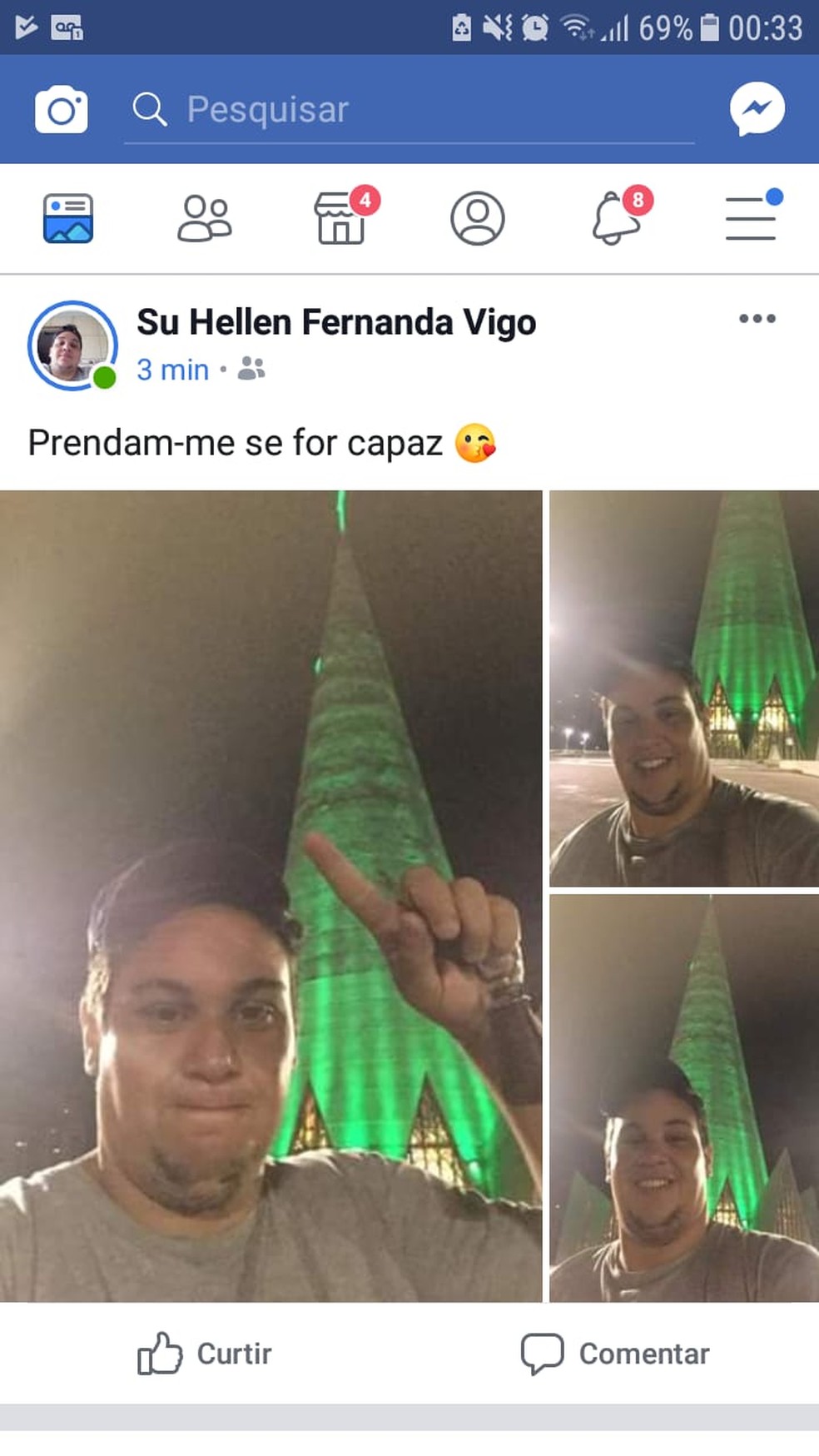 Suspeita de estelionato que escreveu 'Prenda-me se for capaz' no Facebook é presa no litoral do Paraná — Foto: Divulgação/Polícia Civil