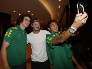 David Beckham, David Luiz e Neymar (Foto: Divulgação/ CBF)