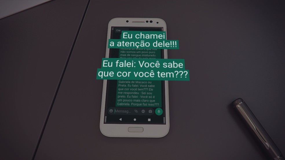 Print de mensagens de Glaucia da Silva, m&atilde;e de Gabriela, menina que sofreu inj&uacute;ria racial em escola &mdash; Foto: Reprodu&ccedil;&atilde;o