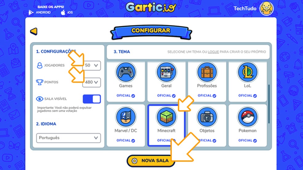Como Criar Sala No Gartic Jogos Casuais Techtudo Com até 10 participantes por sala, a cada rodada um é designado para desenhar uma palavra. como criar sala no gartic jogos
