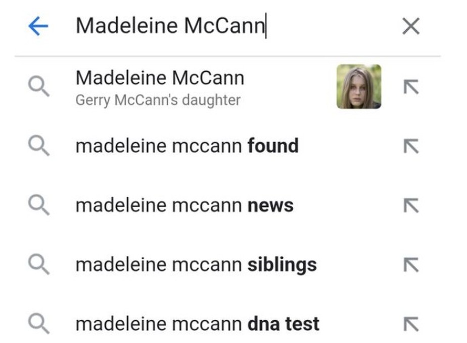 Busca no Google por 'Madeleine McCann' mostra foto de polonesa em vez de britânica desaparecida em 2007, em Portugal