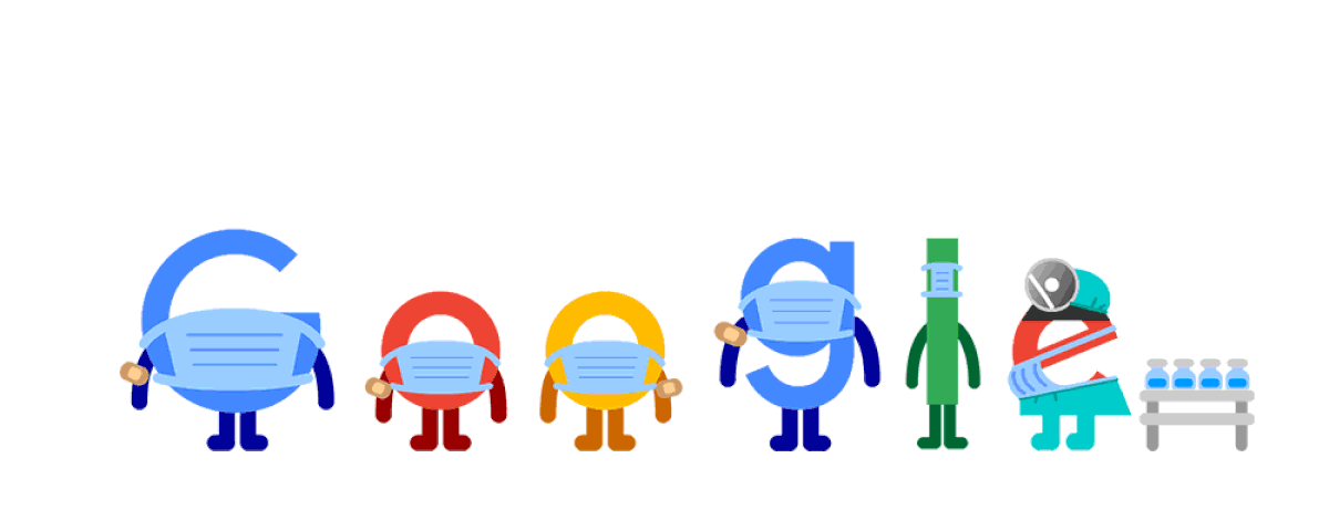 Doodle do Google reforça importância da vacinação e uso de máscaras contra Covid-19