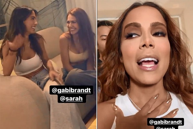 Anitta encontra Gabi Brandt e Sarah Poncio em Los Angeles, nos EUA (Foto: Reprodução/Instagram)