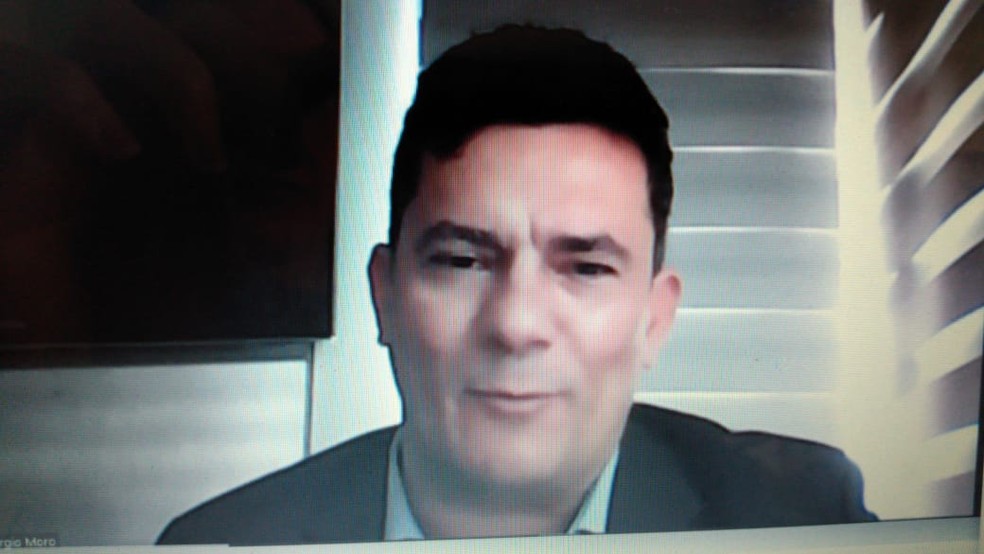 Moro fala em live de grupo de empresários sobre sua experiência contra corrupção — Foto: Reprodução