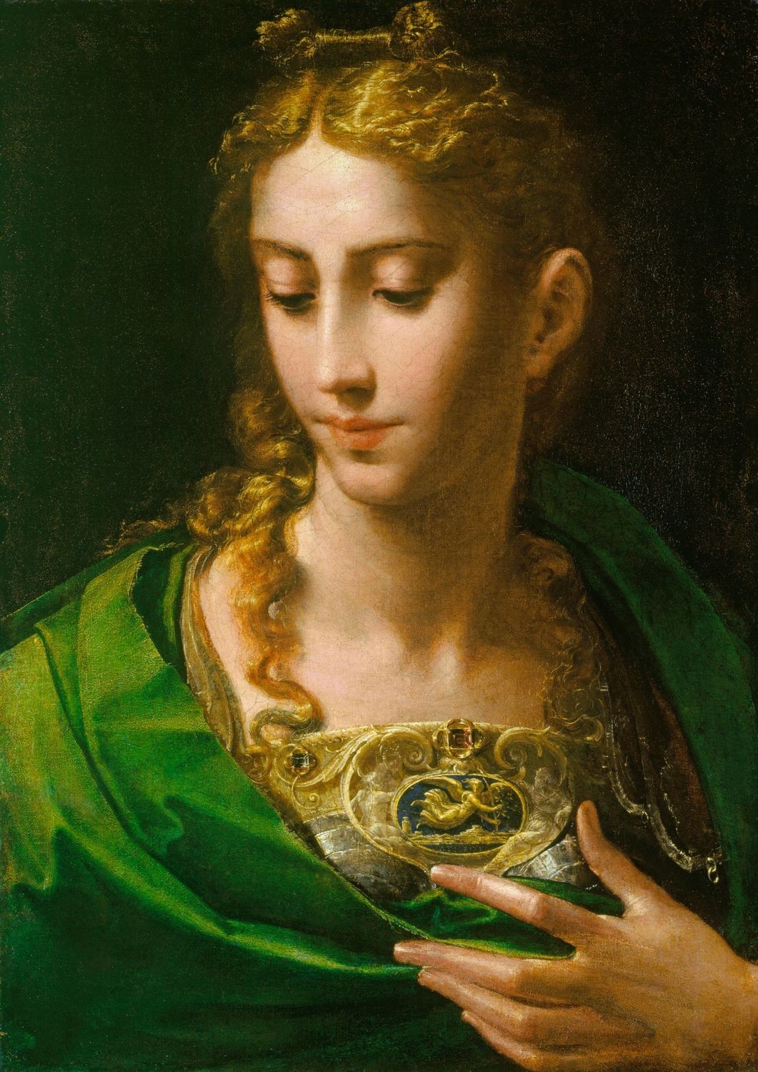 A deusa da sabedoria Atena, pintada pelo italiano Parmigianino na década de 1530 (Foto: Reprodução/RoyalCollection)