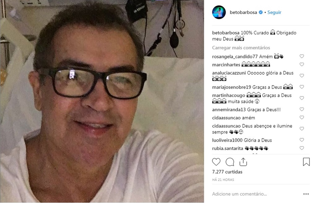 Beto Barbosa diz estar '100% curado' apÃ³s tratamento de cÃ¢ncer  â€” Foto: ReproduÃ§Ã£o/Instagram/BetoBarbosa