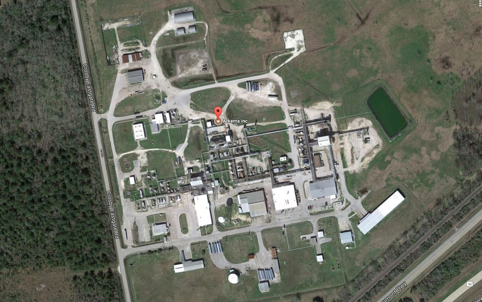 Imagem aérea da Arkema Inc, em Crosby, no Texas (Foto: Google Maps)