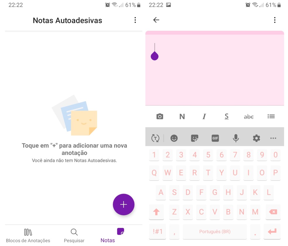 Microsoft OneNote: como usar notas autoadesivas para escrever anotações rápidas — Foto: Reprodução/Graziela Silva