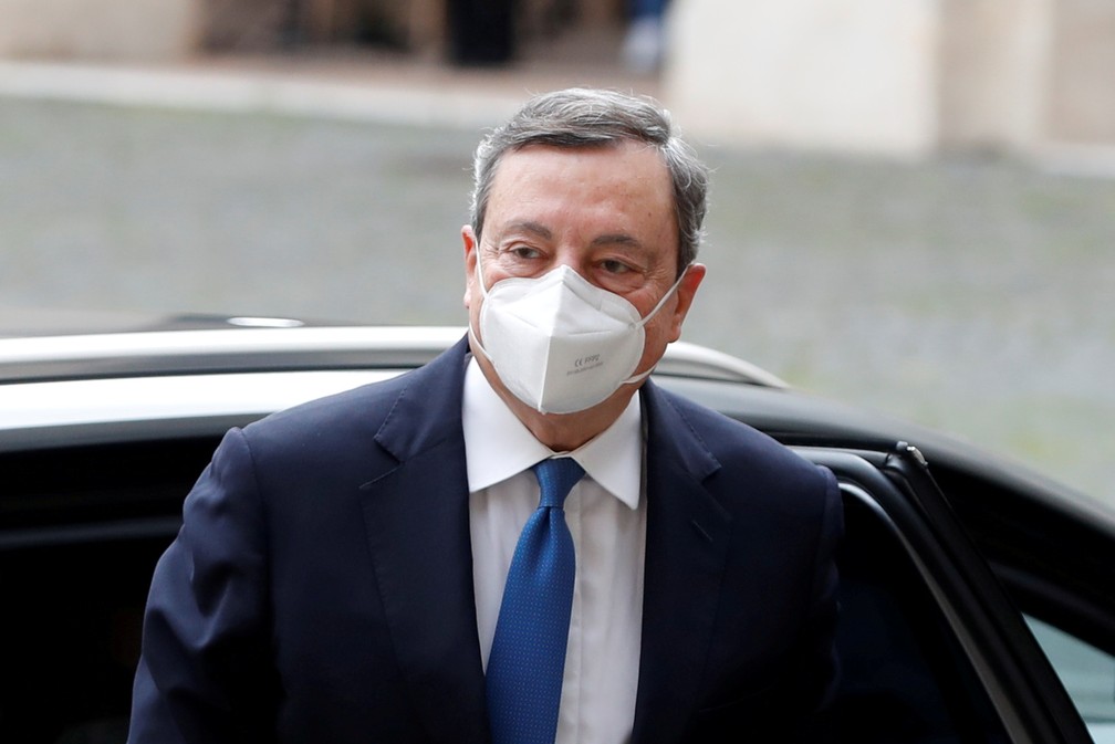 Mario Draghi em 3 de fevereiro de 2021 — Foto: Yara Nardi/Reuters